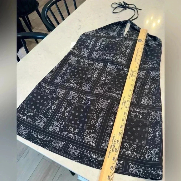NWT $68 Elodie Black White Bandana Print Halter Neck Mini Dress size medium m - Picture 6 of 11